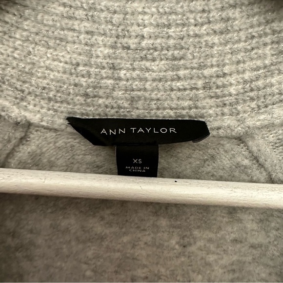 Ann Taylor long cardigan wool‎ women’s XS gray silver speckle - Picture 4 of 6